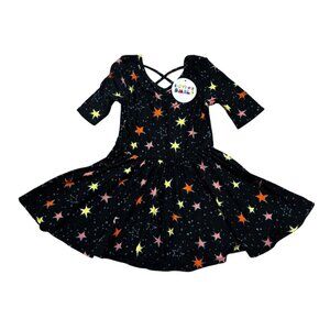 Dot Dot Smile Girls Size 2T Black Colorful Star Print‎ Ballerina Twirl Dress NWT